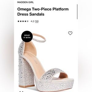 Bridal Sparkly, Rhinestones Platform Heels Madden Girl Size 6.5